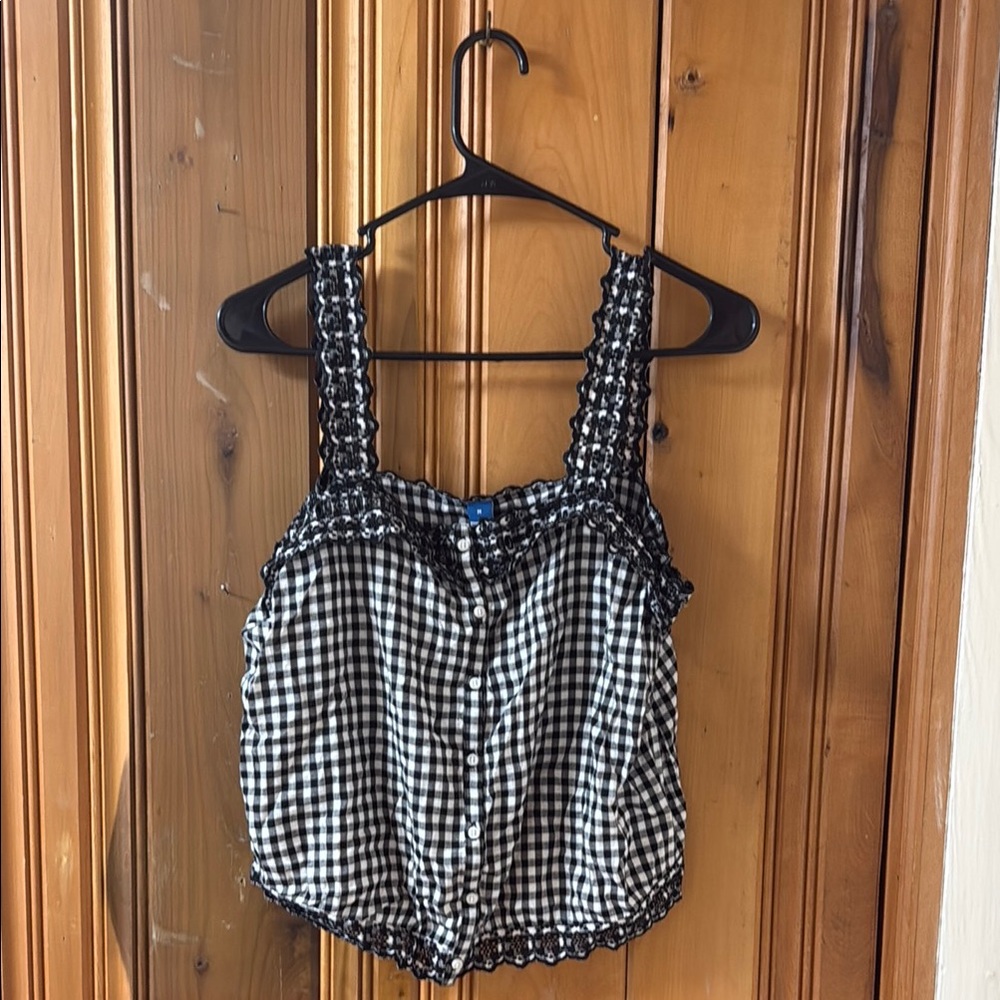 Old Navy Black and White Bustier Crop Top